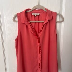 LOFT Coral Sleeveless Blouse